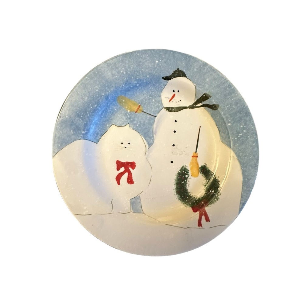Oneida Snowmen “Snowcat” Hand-Painted Salad/Dessert Plate – 2004